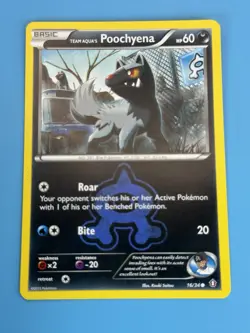 Team Aqua’s Poochyena 16/34 Double Crisis NM Pokemon TCG - Image 3