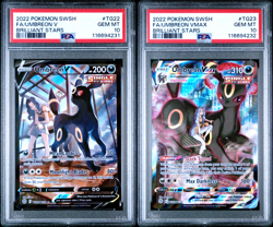 POKEMON SWSH BRILLIANT STARS TG22 and TG23 UMBREON V and VMAX PSA 10 Sequential - Image 1