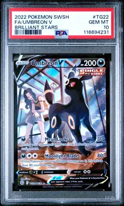 POKEMON SWSH BRILLIANT STARS TG22 and TG23 UMBREON V and VMAX PSA 10 Sequential - Image 2