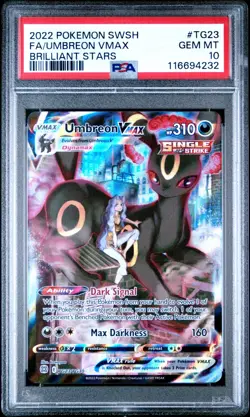 POKEMON SWSH BRILLIANT STARS TG22 and TG23 UMBREON V and VMAX PSA 10 Sequential - Image 4