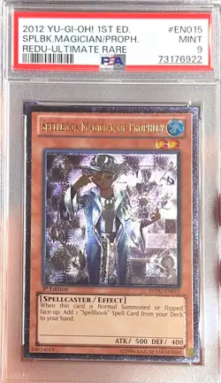 YUGIOH 1ST REDU-EN015 SPELLBOOK MAGICIAN PROPHECY ULTIMATE PSA 9 MINT #73176922 - Image 1