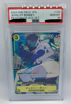 PSA 10 Jewelry Bonney OP08-105 SR THE BEST Storage ONE PIECE Card Japanese - Image 1