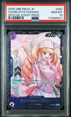 PSA 10 Charlotte Pudding OP08-067 Flagship 2025 Top 8 ONE PIECE Card Japanese - Image 1
