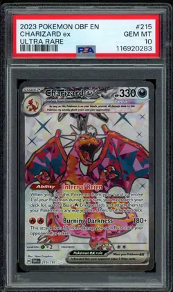 2023 PSA 10 Pokemon Obsidian Flames Charizard ex Full Art Ultra 215/193 Card - Image 1