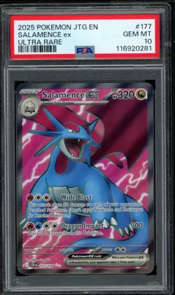 2025 PSA 10 Pokemon Journey Together Salamence Ultra Rare Full Art 177/159 Card - Image 1