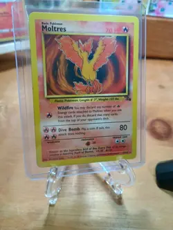 Moltres 27/62 Fossil Unlimited Non-Holo Rare Vintage Pokemon TCG 1999 WOTC LP - Image 1