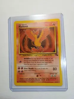 Moltres 27/62 Fossil Unlimited Non-Holo Rare Vintage Pokemon TCG 1999 WOTC LP - Image 5