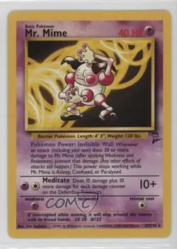 Mr Mime Pokemon Base Set 2 #27 2000 12g7 - Image 1