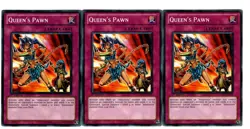 YUGIOH 3x Queen's Pawn DREV-EN073 1st edition Playset Light-played LP x 3 - Image 1
