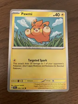 056/142 Pawmi : Common Card : Stellar Crown : Pokemon Trading Card Game - Image 1