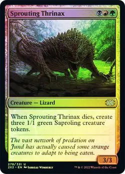 Sprouting Thrinax FOIL - Double Masters MAGIC MTG NM CREATURE LIZARD - Image 1
