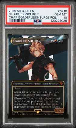 2025 MTG FINAL FANTASY COMMANDER #0210 CLOUD, EX-SOLDIER PSA 10 - Image 1
