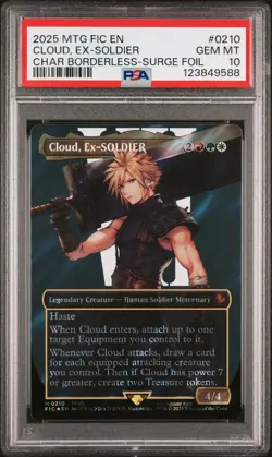 2025 MTG FINAL FANTASY COMMANDER #0210 CLOUD, EX-SOLDIER PSA 10 - Image 1