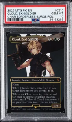 2025 MTG FINAL FANTASY COMMANDER #0210 CLOUD, EX-SOLDIER PSA 10 - Image 1