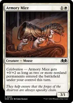 Armory Mice -Foil Light Play MTG Wilds of Eldraine - Image 1