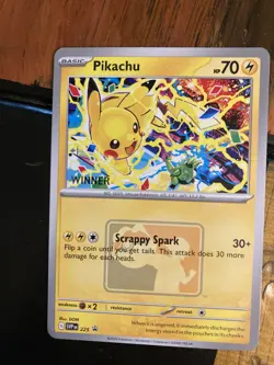 Pikachu “Winner” Promo 2025 World Championships SVP EN 225 Pokemon Worlds NEW - Image 1