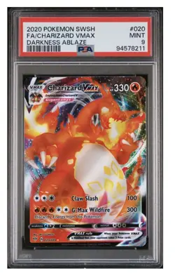 PSA 9 2020 Pokemon Charizard VMAX Darkness Ablaze 020/189 - Image 1