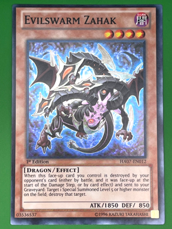YuGiOh! Evilswarm Zahak HA07-EN012 1st Edition Near Mint - Image 1
