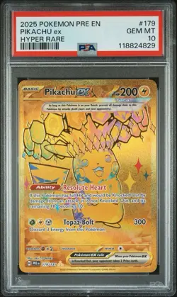 Pokemon Pikachu ex 179/131 Prismatic Evolutions Hyper Rare PSA 10 - Image 2