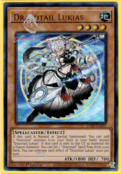 Yugioh! Dracotail Lukias JUSH-EN001 (UR) 1st Ed "Dracotail Support" - Image 1