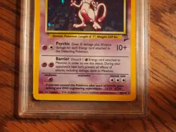 Pokemon 2000 Base 2 Mewtwo rare foil card, PSA 8 w/ swirl - Image 4