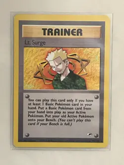 Pokemon TCG Lt. Surge Gym Heroes 101/132 Regular Unlimited Rare Card Vintage LP - Image 1