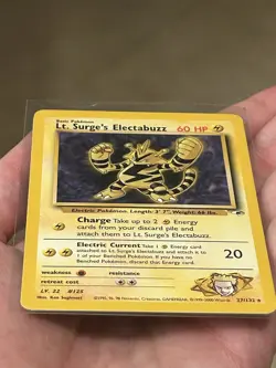 POKEMON TCG Lt. Surge's Electabuzz 27/132 Gym Heroes Rare Card Vintage LP - Image 3