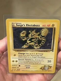 POKEMON TCG Lt. Surge's Electabuzz 27/132 Gym Heroes Rare Card Vintage LP - Image 4