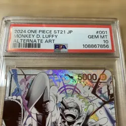 PSA10 Luffy Gear 5 ST21 001 Ink Style Leader Parallel One Piece Card Rare - Image 2