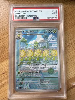 Pokemon TCG Sunflora Card Twilight Masquerade Illustration Rare, 169/167 PSA - Image 1
