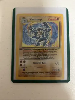 Machamp Pokemon Card 100 HP Holo Seismic Toss Edition Base Set - Image 1