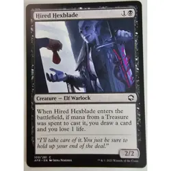MTG Magic The Gathering Hired Hexblade 109/281 AFR Creature Elf Warlock Black - Image 1