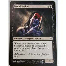 MTG Magic The Gathering Blood Seeker Vampire Shaman Card Black Zendikar - Image 1