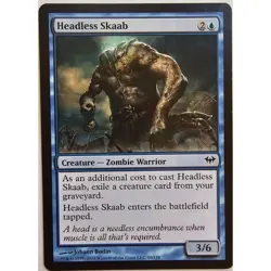 MTG Magic The Gathering Headless Skaab Zombie Warrior Card Blue - Image 1