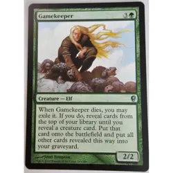MTG Magic The Gathering Gamekeeper Card Creature Elf Green Conspiracy - Image 1