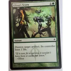 MTG Magic The Gathering Glissas Scorn Instant Card Green New Phyrexia - Image 1