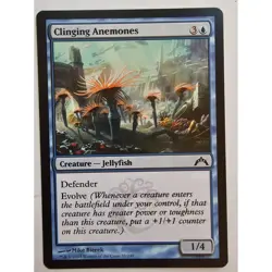 MTG Magic The Gathering Card Clinging Anemones Blue Mike Bierek 31/249 - Image 1