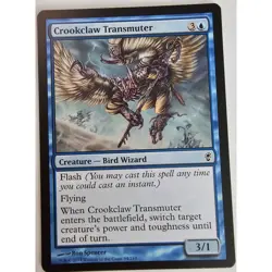 MTG Magic The Gathering Crookclaw Transmuter Card Creature Bird Wizard Blue - Image 1