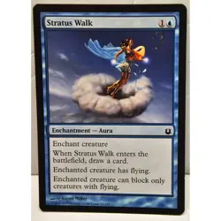 MTG Magic The Gathering "Stratus Walk" Enchantment Aura Card Blue Born Of The Go - Image 1