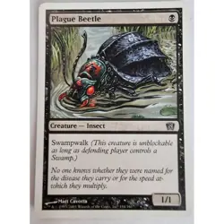 MTG Magic The Gathering Plague Beetle Card 8th Edition 154/350 Black - Image 1