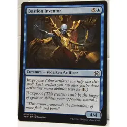 MTG Magic The Gathering Bastion Inventor Card Blue Aether Revolt 2017 - Image 1