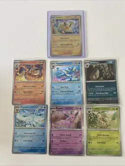 Pokemon Cards Prismatic Evolutions SV Eeveelutions Complete Holo Set X7 Bundle - Image 1