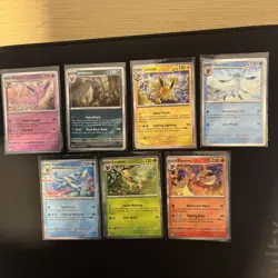 Eeveelutions Prismatic Evolutions Holo Pokemon Card Bundle (7) - NM+ Pack Fresh - Image 1