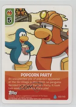 2010 Club Penguin Trading Card Game - Card-Jitsu Water Popcorn Party #63 2p7 - Image 1