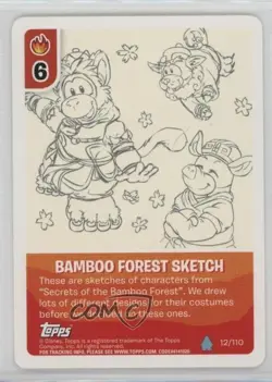 2010 Club Penguin Trading Card Game - Card-Jitsu Water Bamboo Forest Sketch 2p7 - Image 1