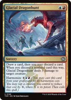 Glacial Dragonhunt -Foil Near Mint MTG Tarkir: Dragonstorm - Image 1