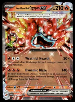Pokemon TCG Twilight Masquerade #040/167 Hearthflame Mask Ogerpon EX NM - Image 1