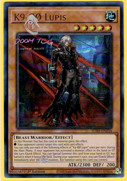 Yugioh! K9-OO Lupis JUSH-EN034 (UR) 1st Ed "K9 Support" - Image 1