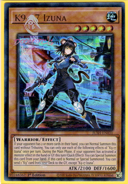 Yugioh! K9-17 Izuna JUSH-EN031 (UR) 1st Ed "K9 Support" - Image 1