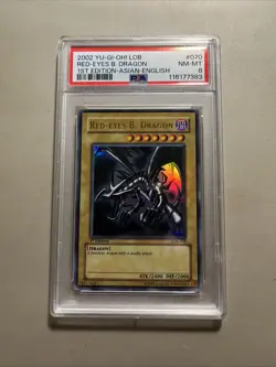 Yu-Gi-Oh! Red Eyes Black Dragon - LOB-070 1st Edition Asian English PSA 8 - Image 1